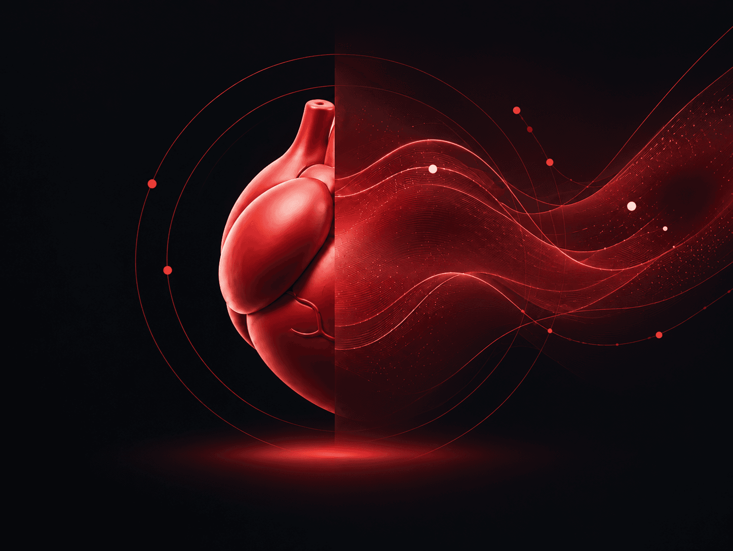 Illustration of a heart sending out a signal