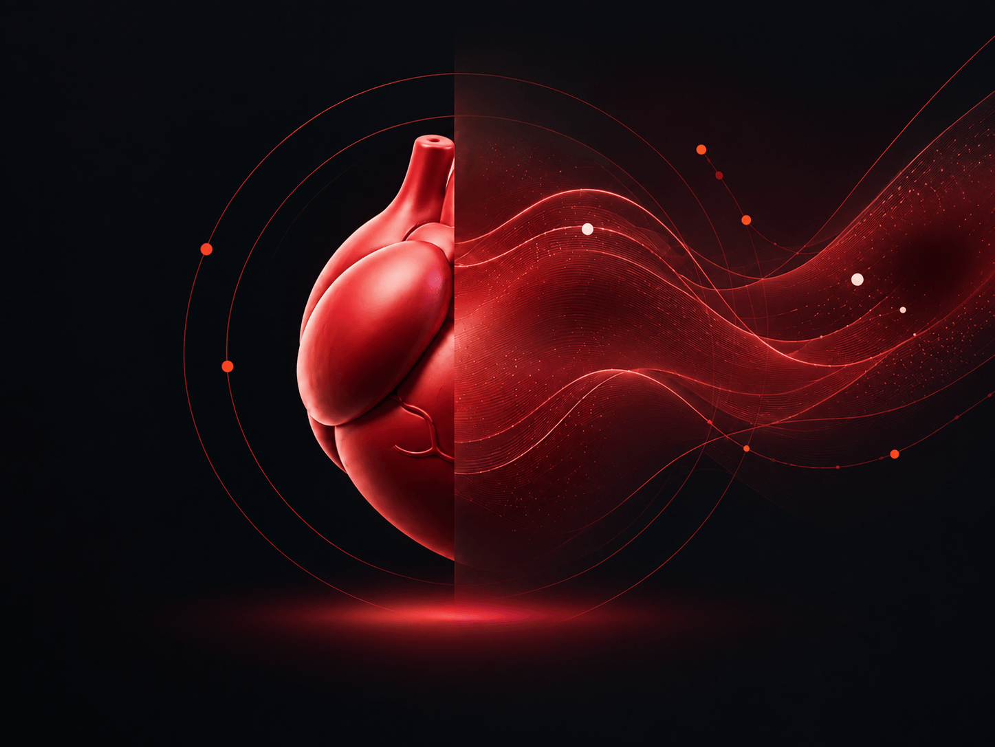 Illustration of a heart sending out a signal