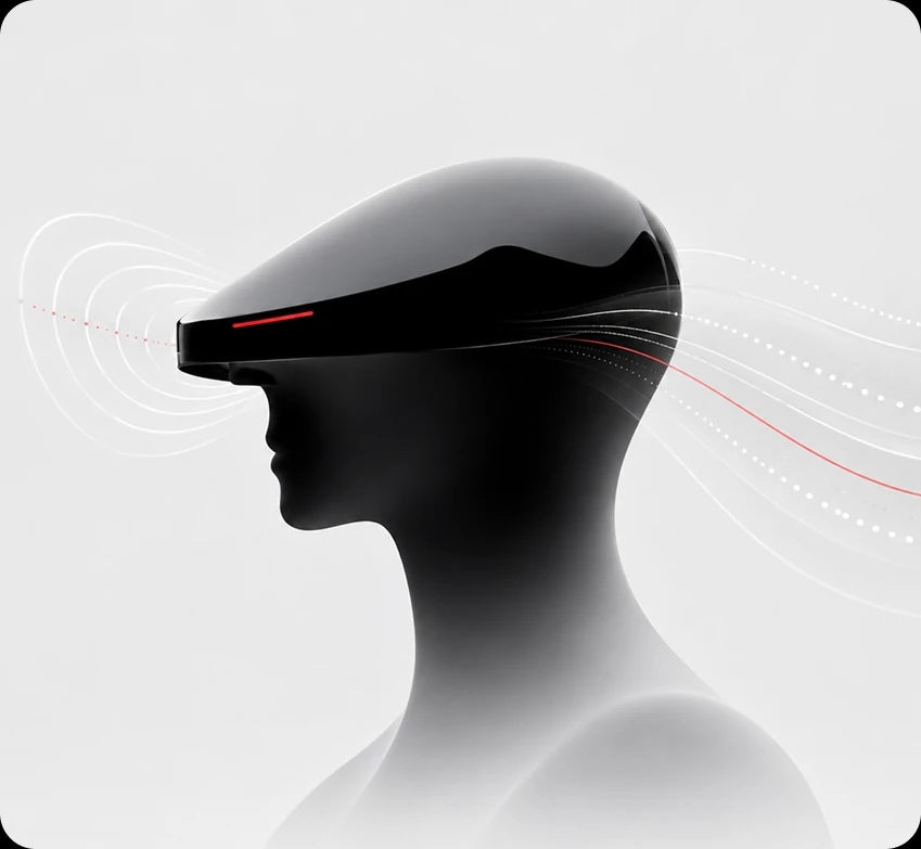 Head wearing a smart headset
