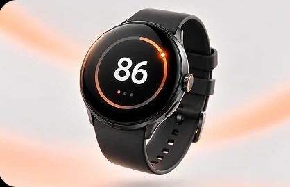 Smartwatch showing a score of 86