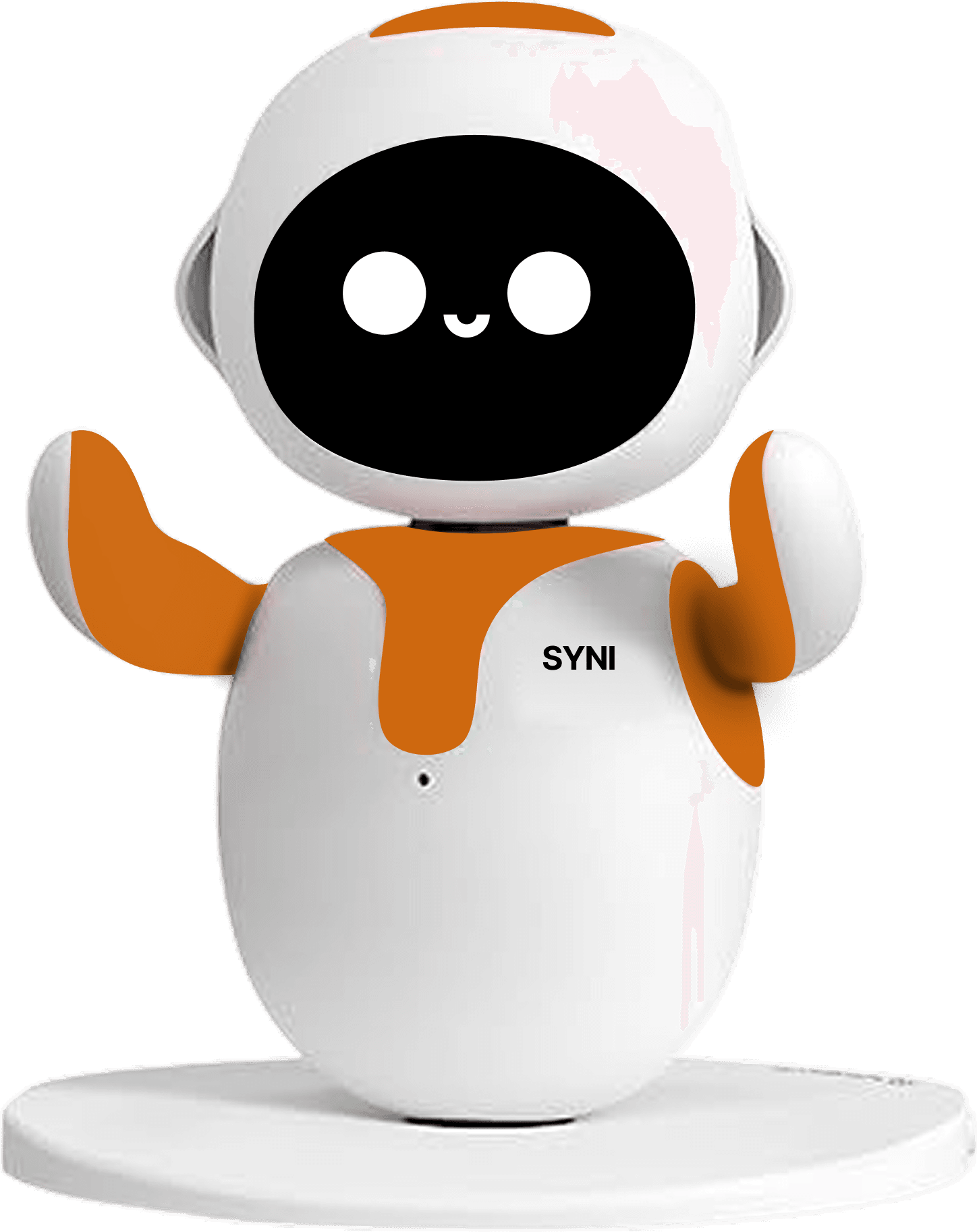 Syni, a small white robot