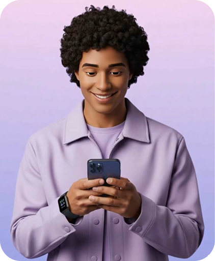 Person using SynHeart app